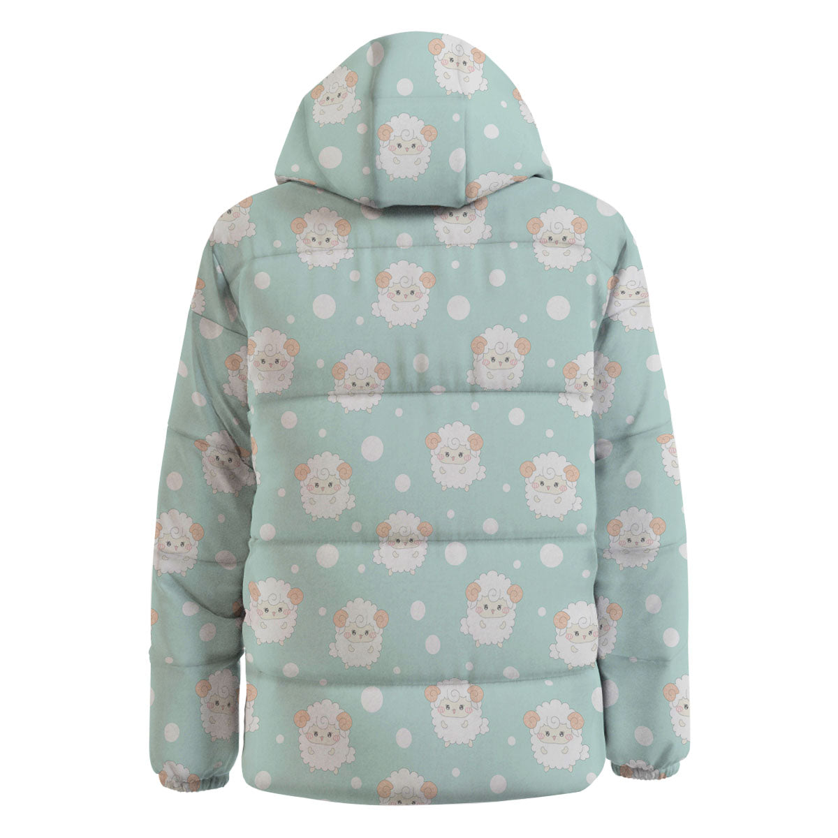 Sheep Kawaii Print Pattern Down Jacket-grizzshop