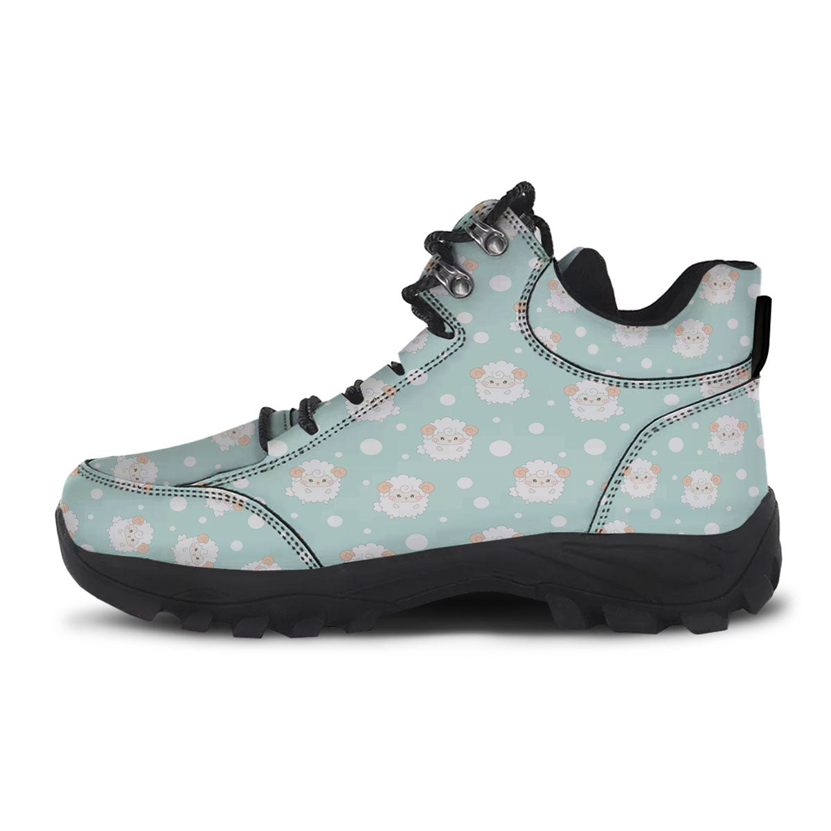 Sheep Kawaii Print Pattern Hiking Shoes-grizzshop