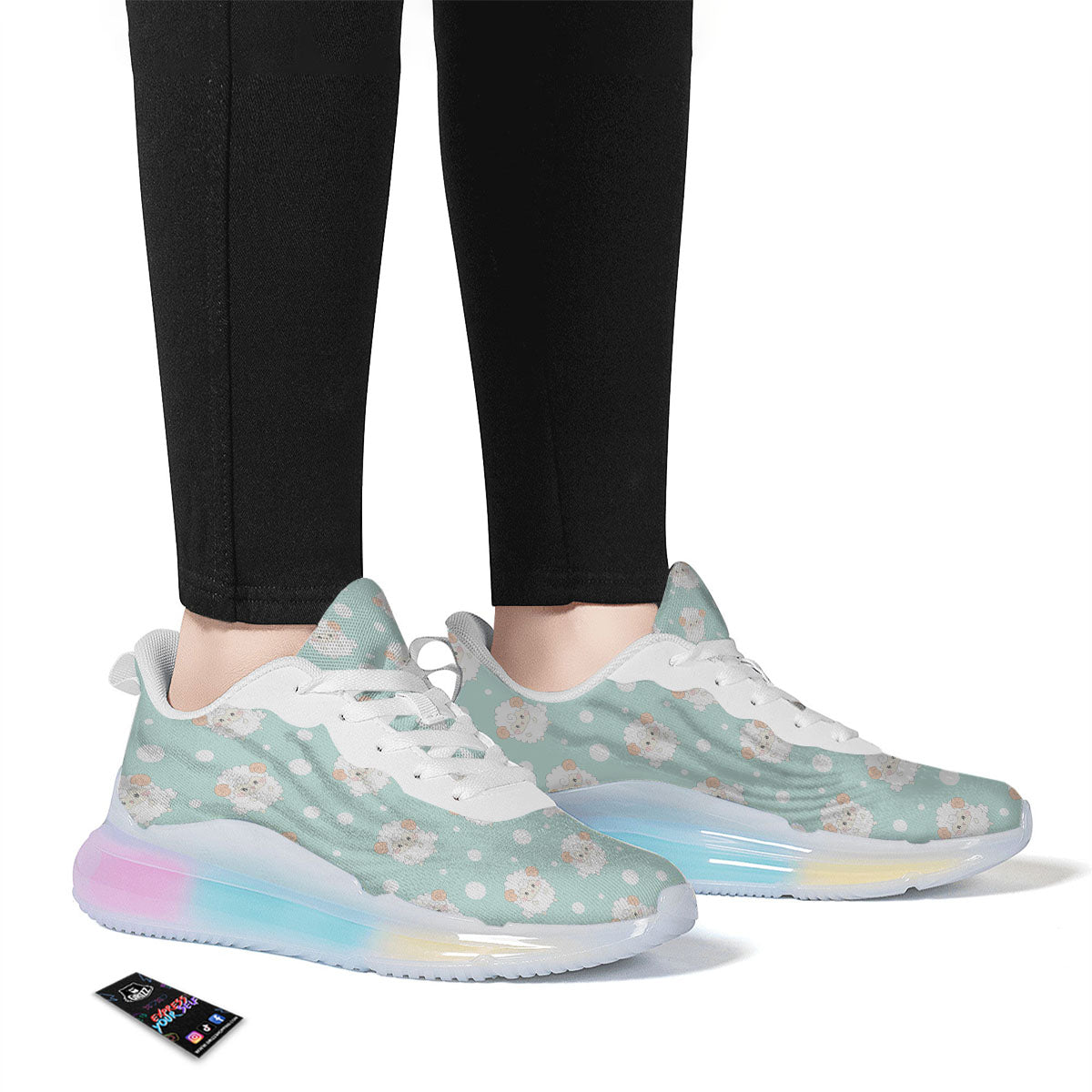 Sheep Kawaii Print Pattern Running Sneakers-grizzshop