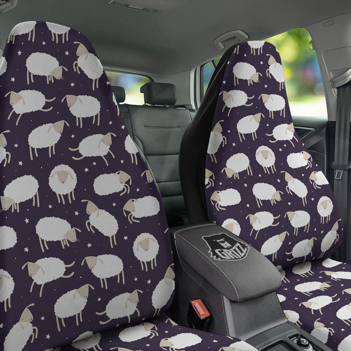 Sheep Print Pattern Car Seat Covers-grizzshop