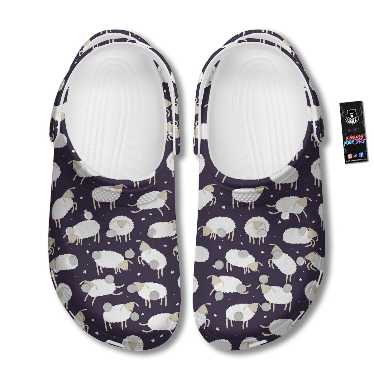 Sheep Print Pattern Clog-grizzshop