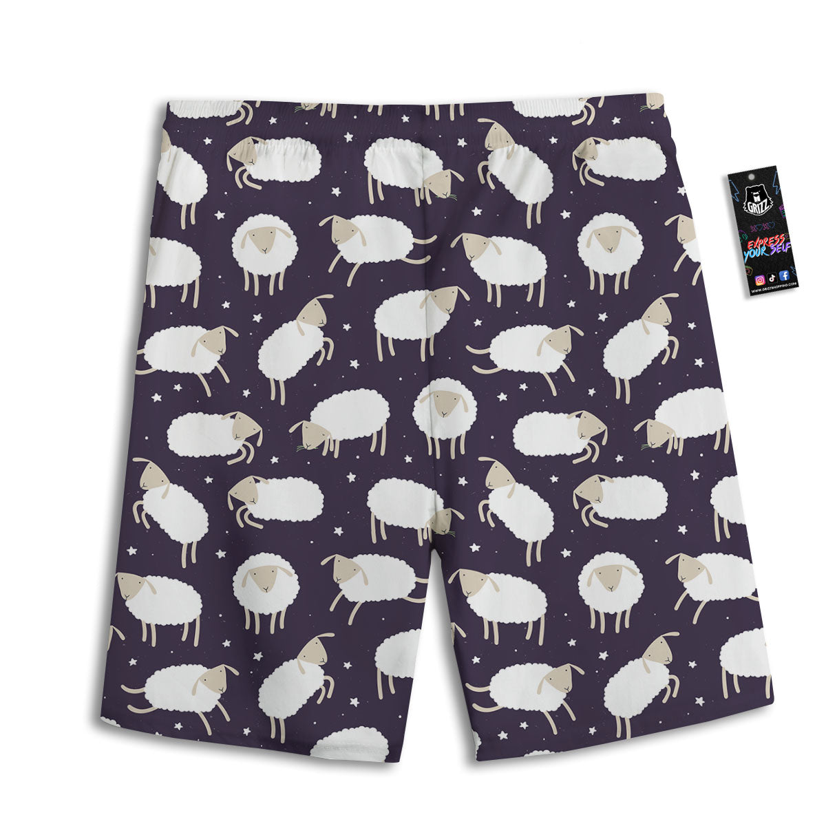 Sheep Print Pattern Men's Athletic Shorts