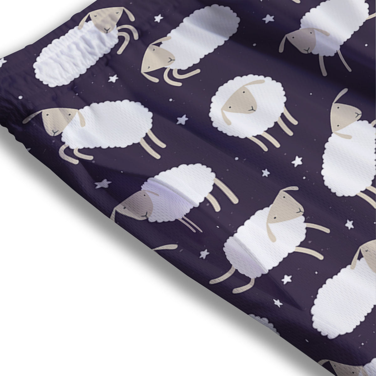 Sheep Print Pattern Mesh Shorts