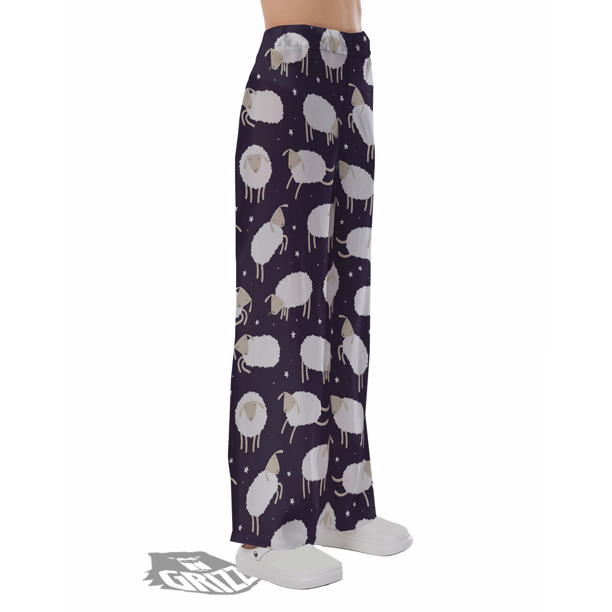 Sheep Print Pattern Pajama Pants-grizzshop