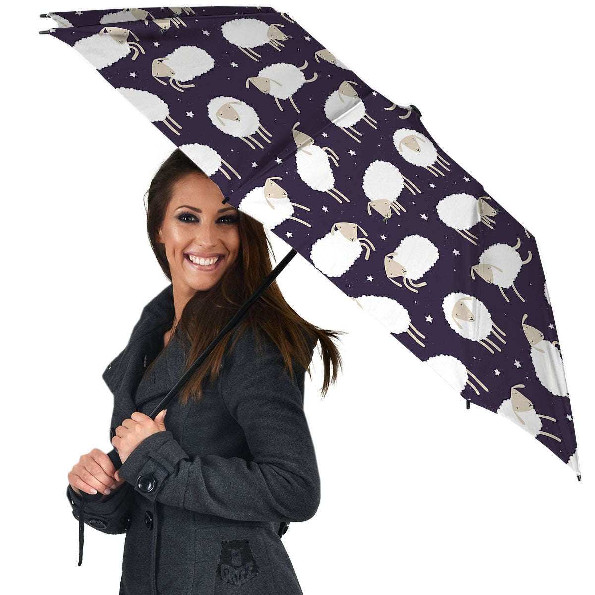 Sheep Print Pattern Umbrella-grizzshop
