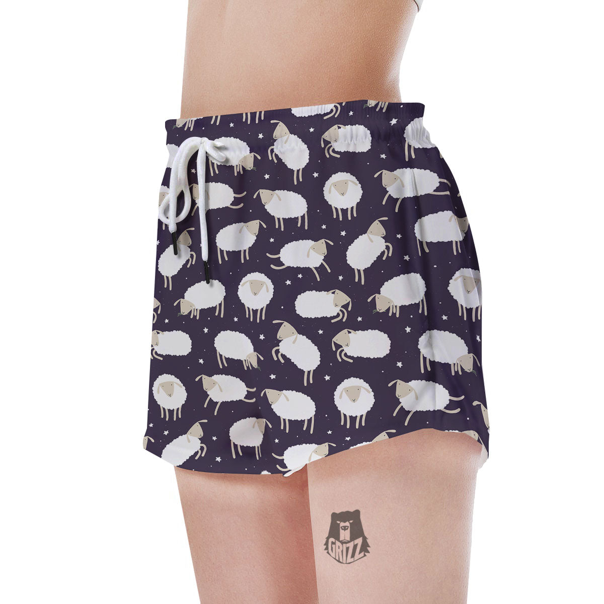 Sheep Print Pattern Women's Shorts-grizzshop
