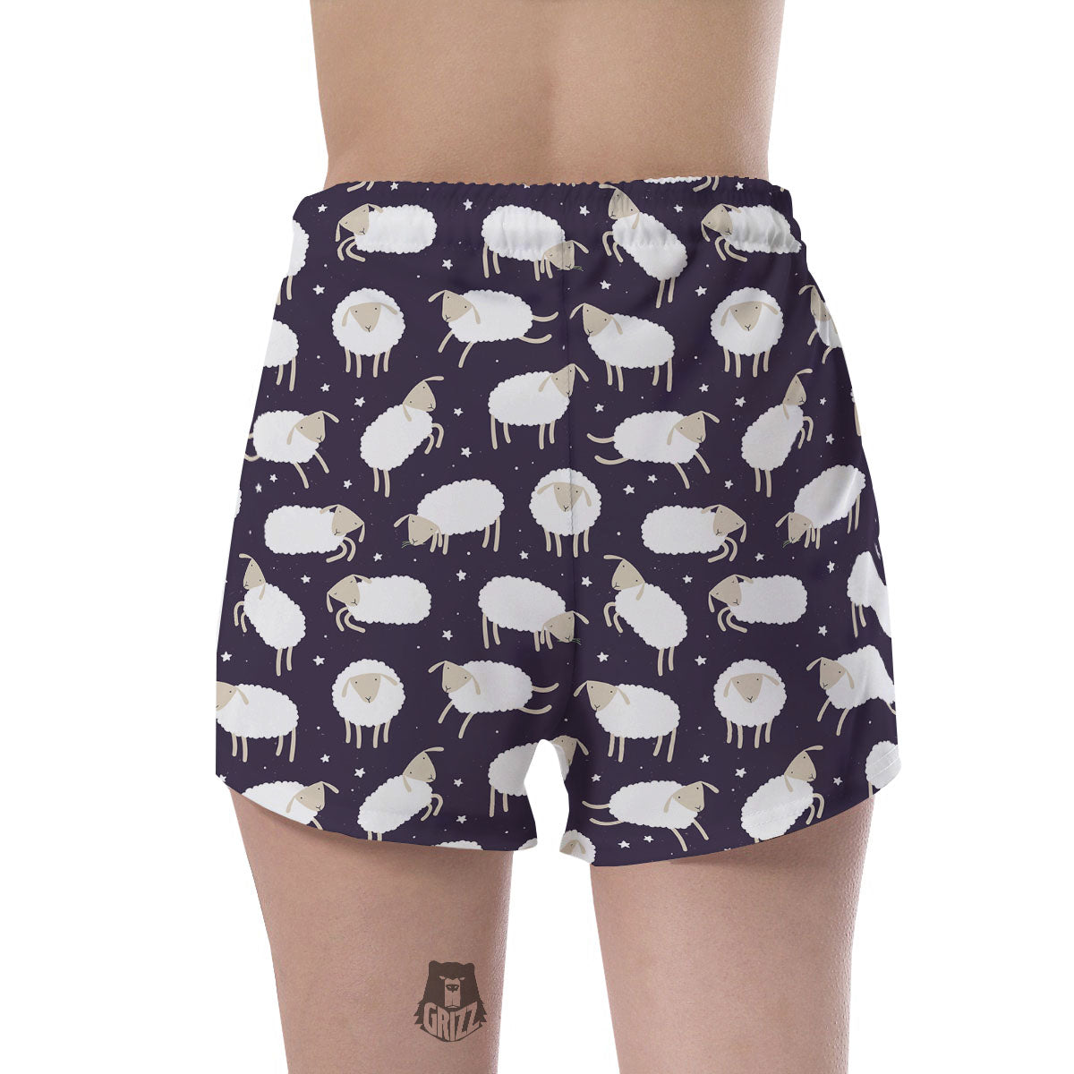 Sheep Print Pattern Women's Shorts-grizzshop