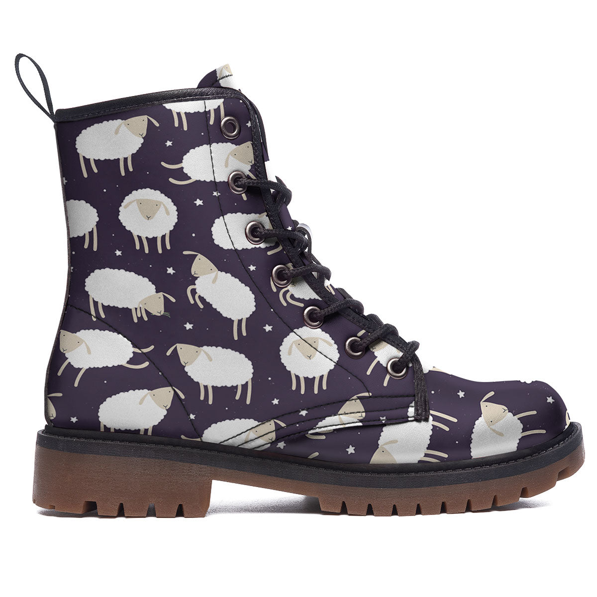Sheep Print Pattern Work Boots-grizzshop