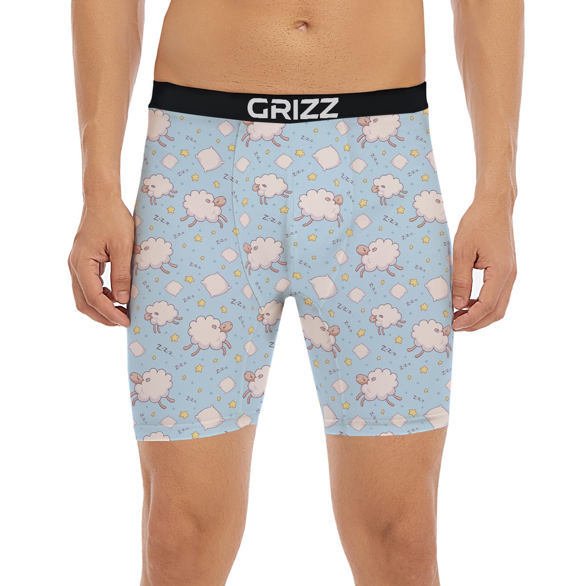 Sheep Sleeping Print Pattern Boxer Briefs-grizzshop