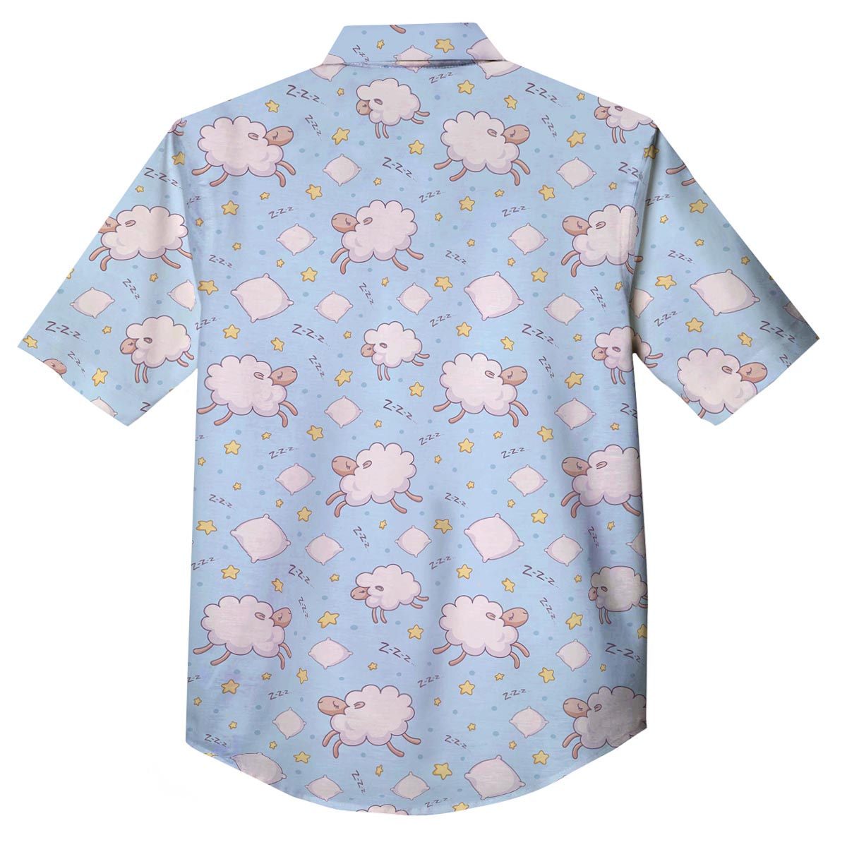 Sheep Sleeping Print Pattern Button Up Shirt-grizzshop