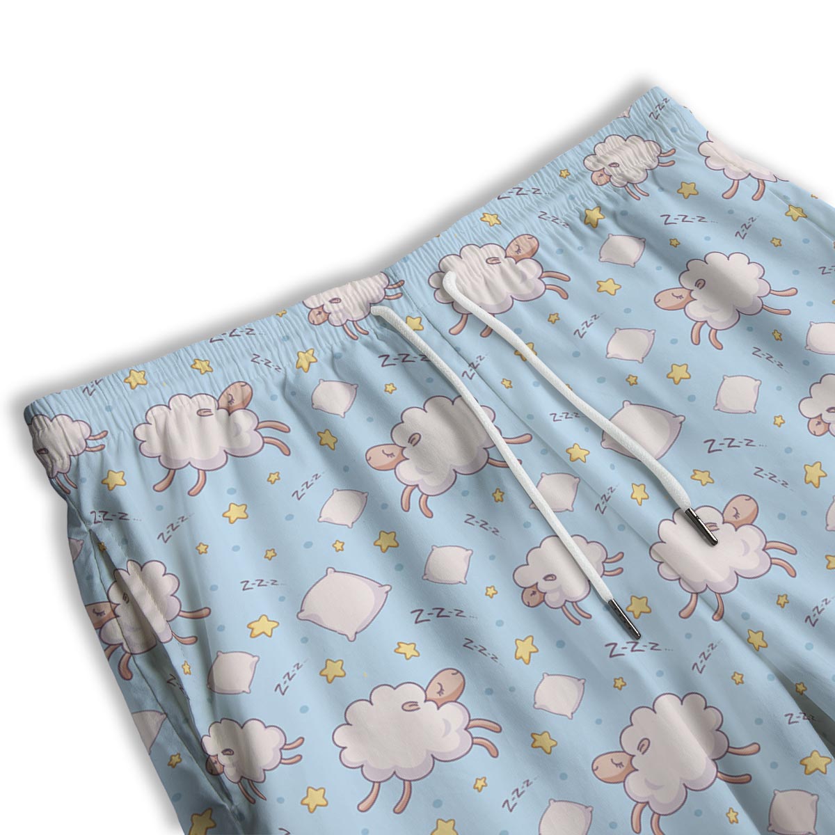 Sheep Sleeping Print Pattern Men's Athletic Shorts