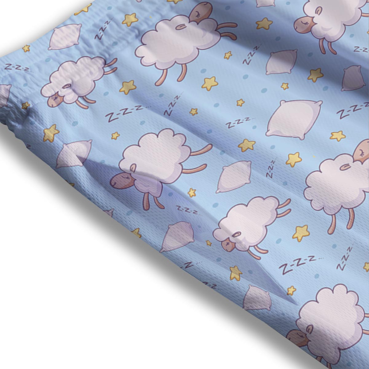Sheep Sleeping Print Pattern Mesh Shorts