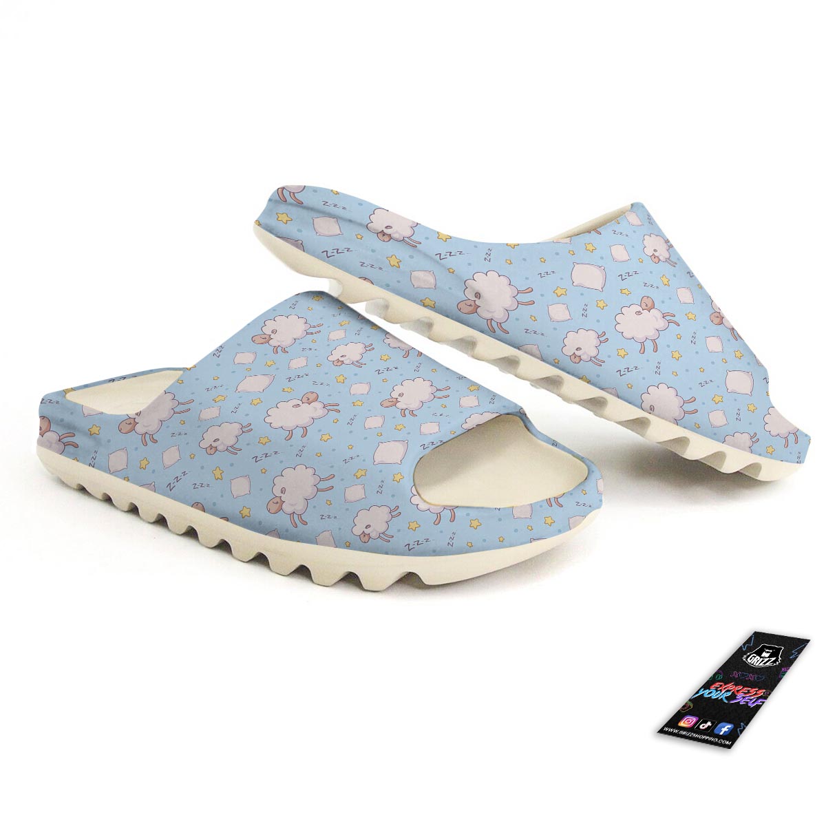 Sheep Sleeping Print Pattern Sandals-grizzshop