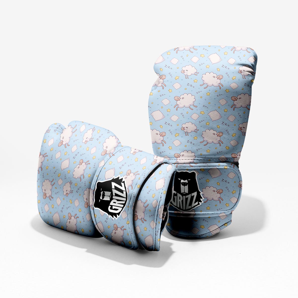 Sheep Sleeping Print Pattern Pro Boxing Glove