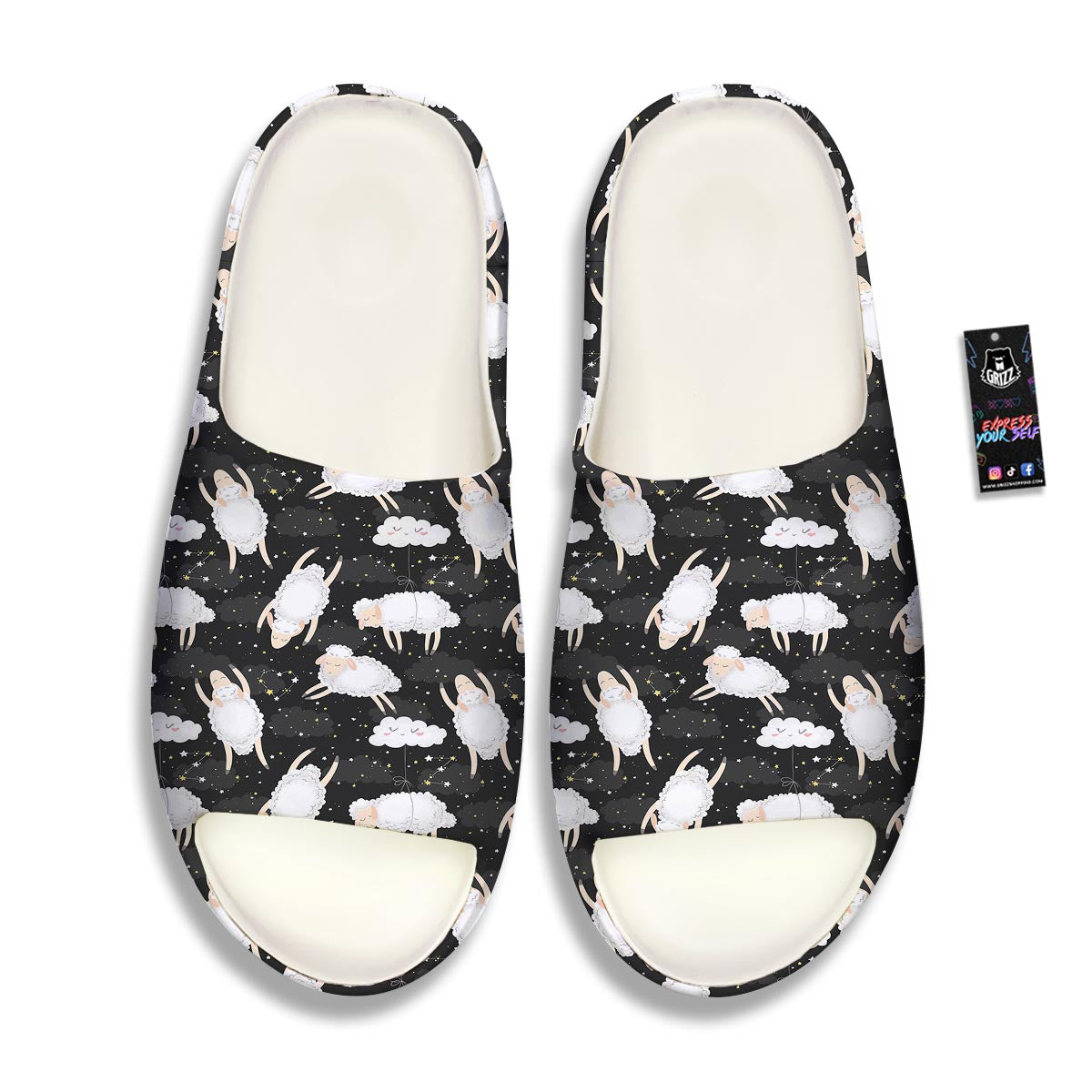 Sheep And Star Print Pattern Sandals-grizzshop
