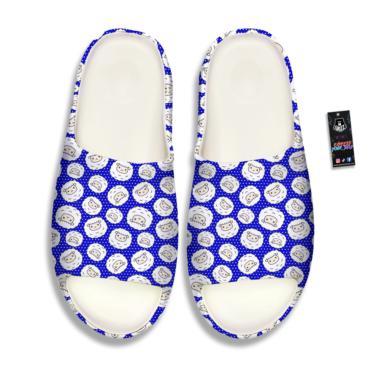Sheep Cartoon Print Pattern Sandals-grizzshop