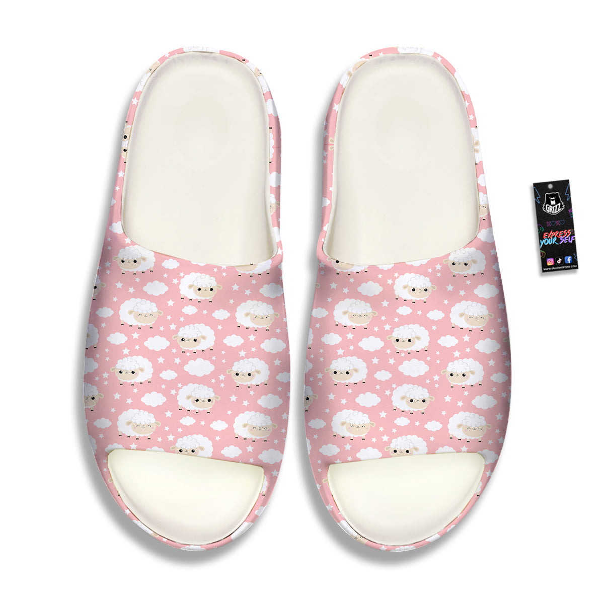 Sheep Cute Print Pattern Sandals-grizzshop
