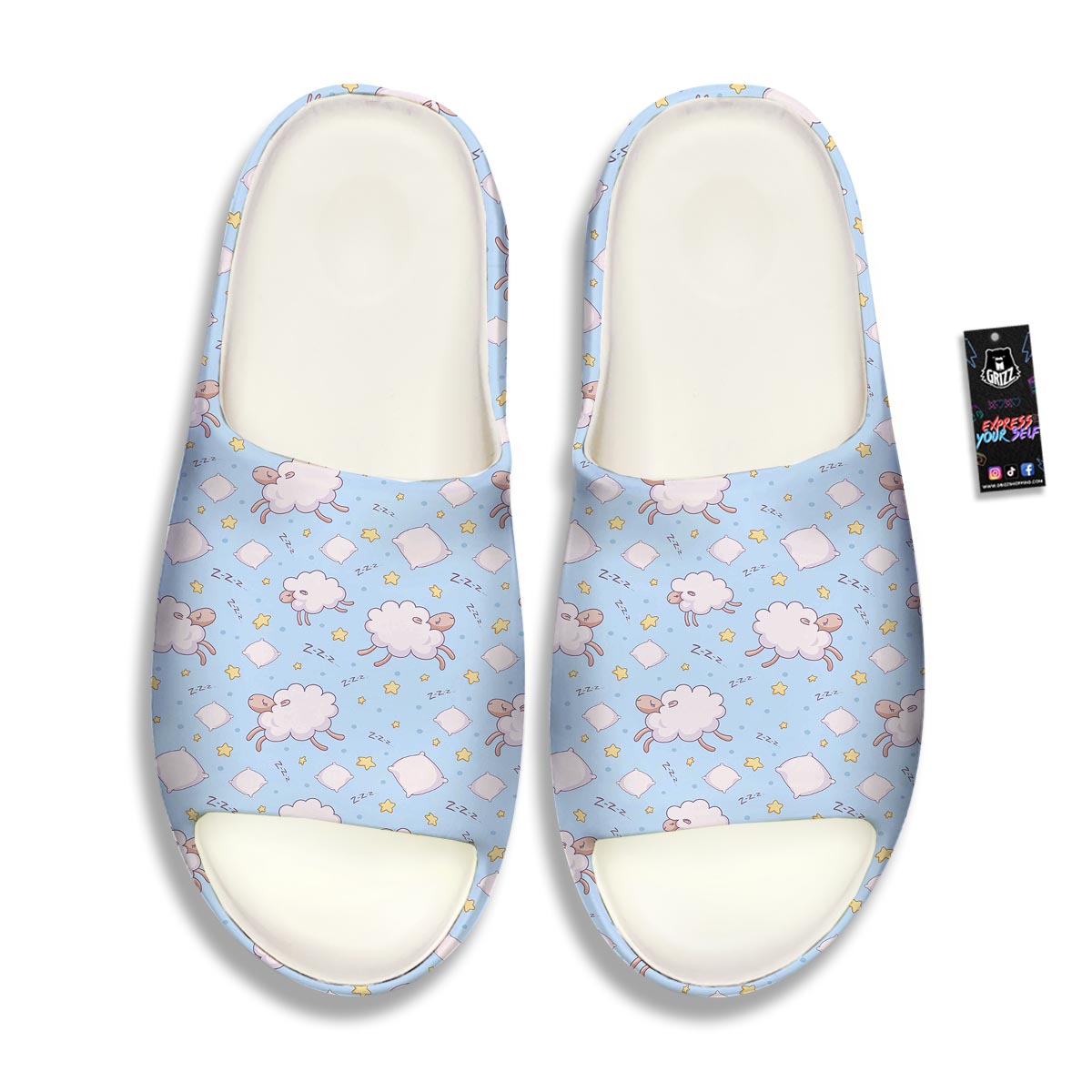 Sheep Sleeping Print Pattern Sandals-grizzshop