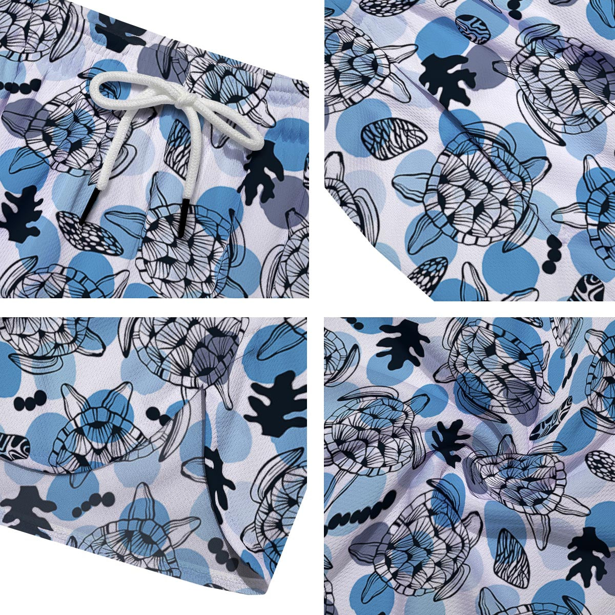 Shell Sea Turtle Print Pattern Men's Running Shorts-grizzshop