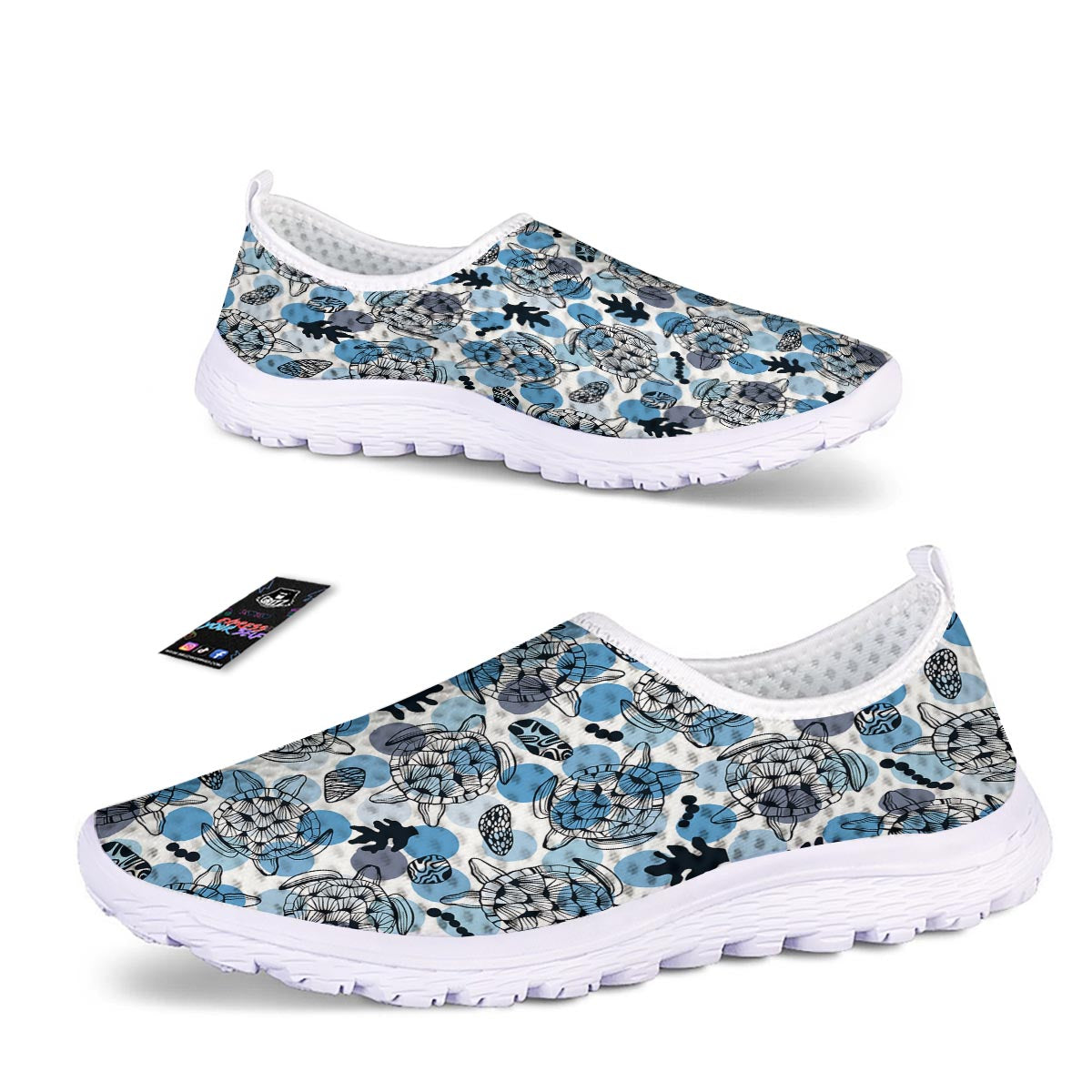 Shell Sea Turtle Print Pattern Nurse Shoes-grizzshop