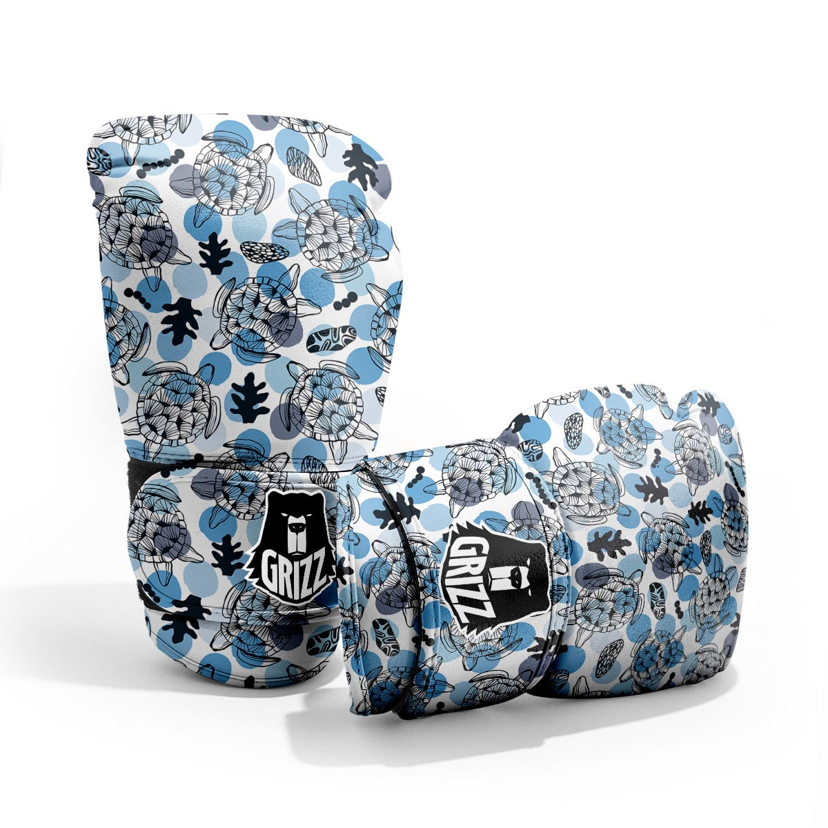 Shell Sea Turtle Print Pattern Sparring Gloves-grizzshop