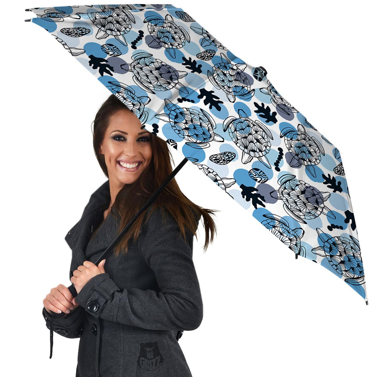 Shell Sea Turtle Print Pattern Umbrella-grizzshop