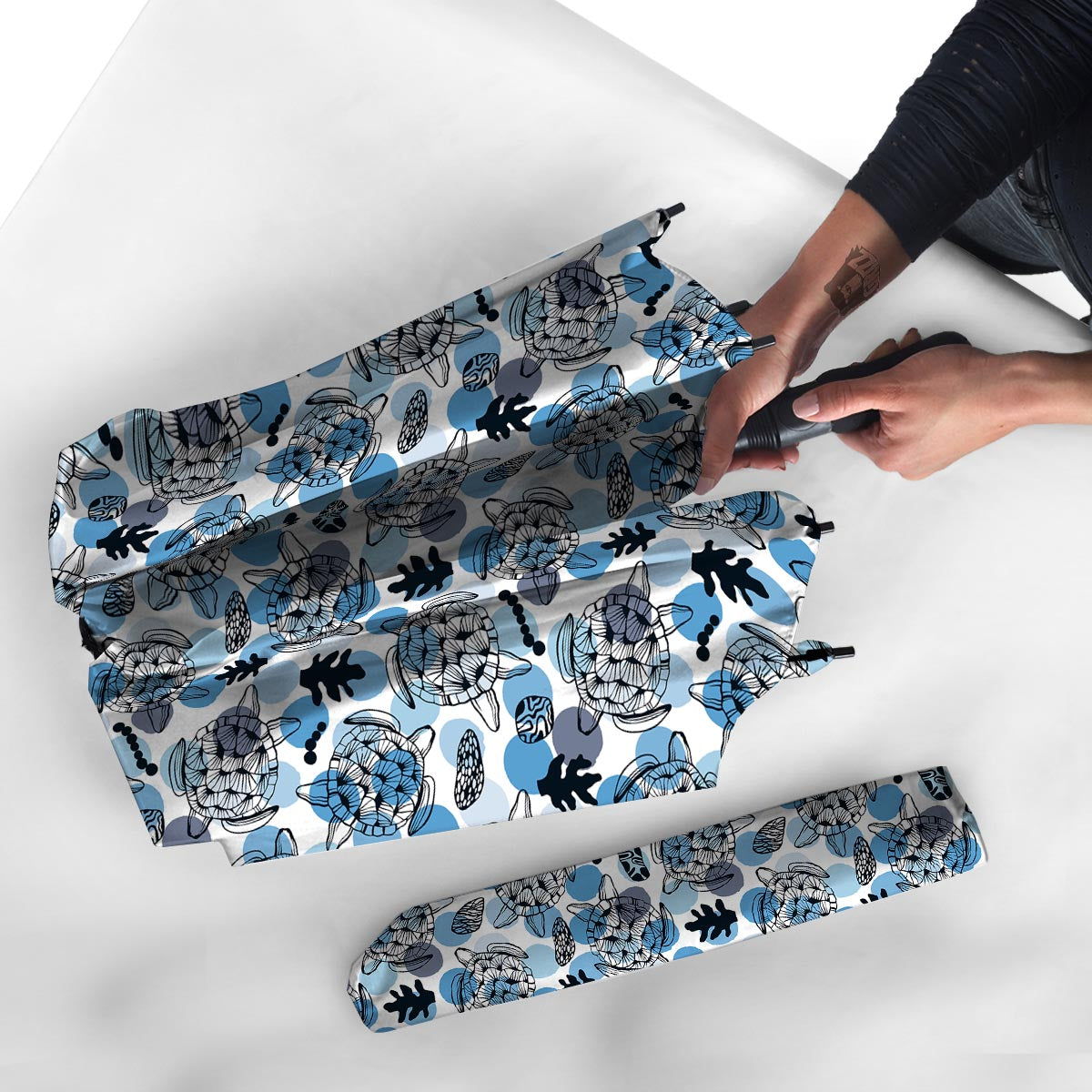Shell Sea Turtle Print Pattern Umbrella-grizzshop