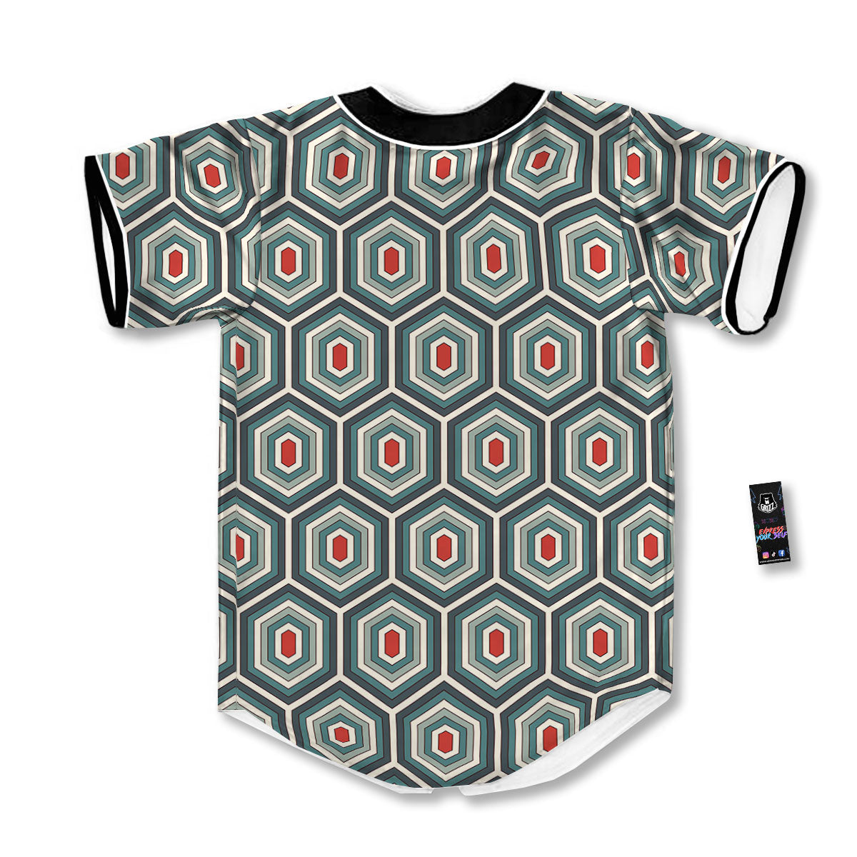 Shell Turtle Print Pattern Baseball Jersey-grizzshop
