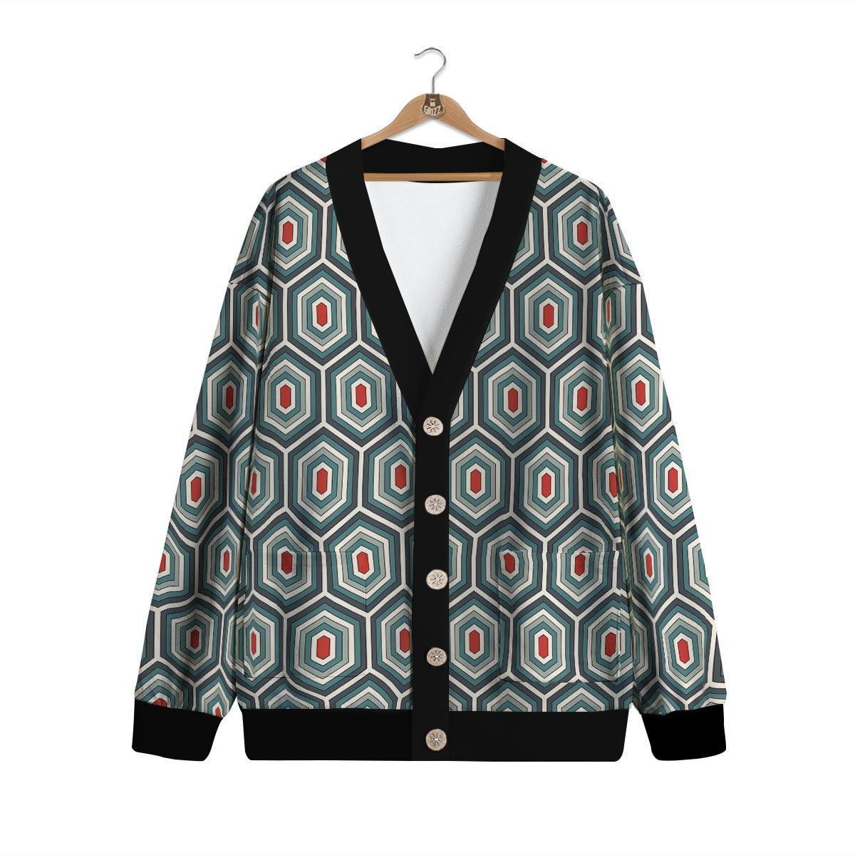 Shell Turtle Print Pattern Cardigan-grizzshop