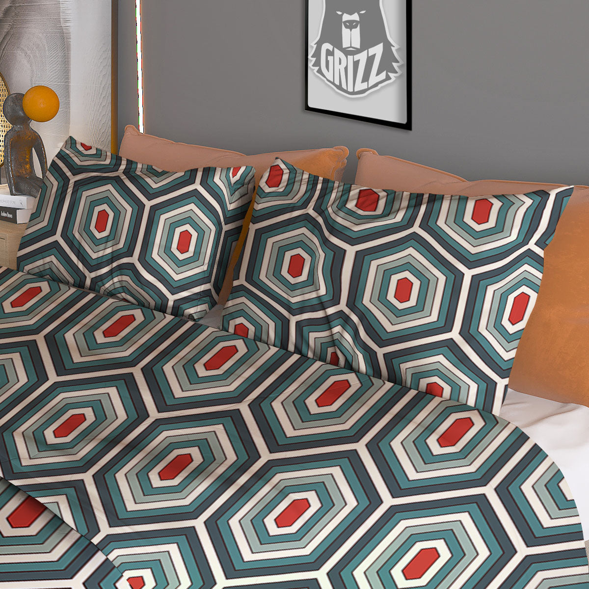 Shell Turtle Print Pattern Duvet Cover Bedding Set-grizzshop
