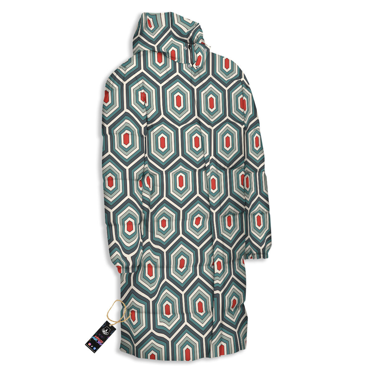 Shell Turtle Print Pattern Long Down Jacket-grizzshop