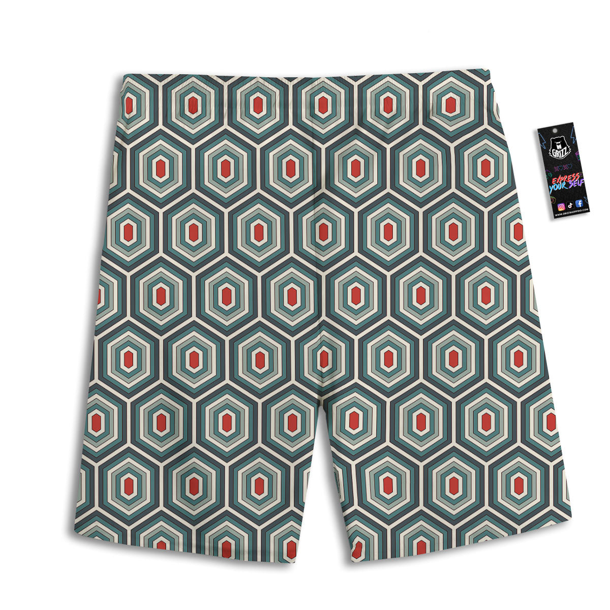 Shell Turtle Print Pattern Men's Athletic Shorts-grizzshop