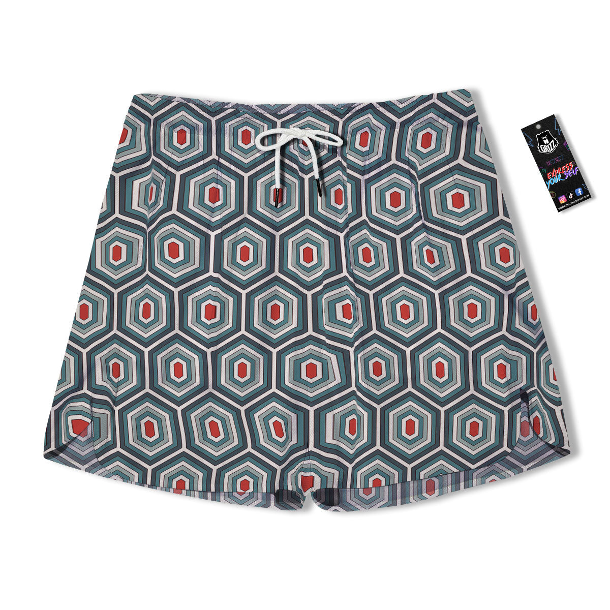 Shell Turtle Print Pattern Men's Running Shorts-grizzshop