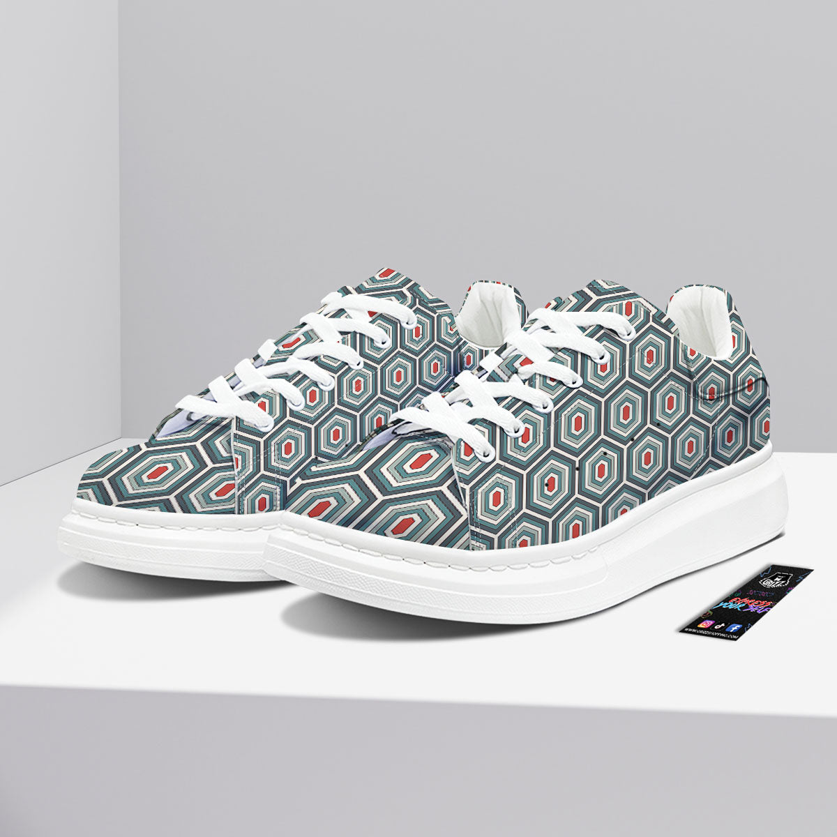 Shell Turtle Print Pattern Platform Shoes-grizzshop