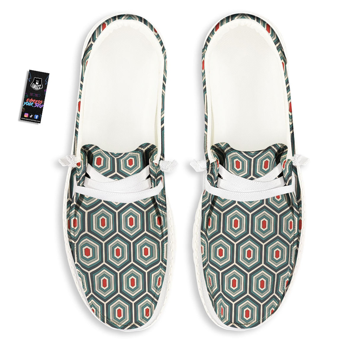 Shell Turtle Print Pattern White Loafers-grizzshop