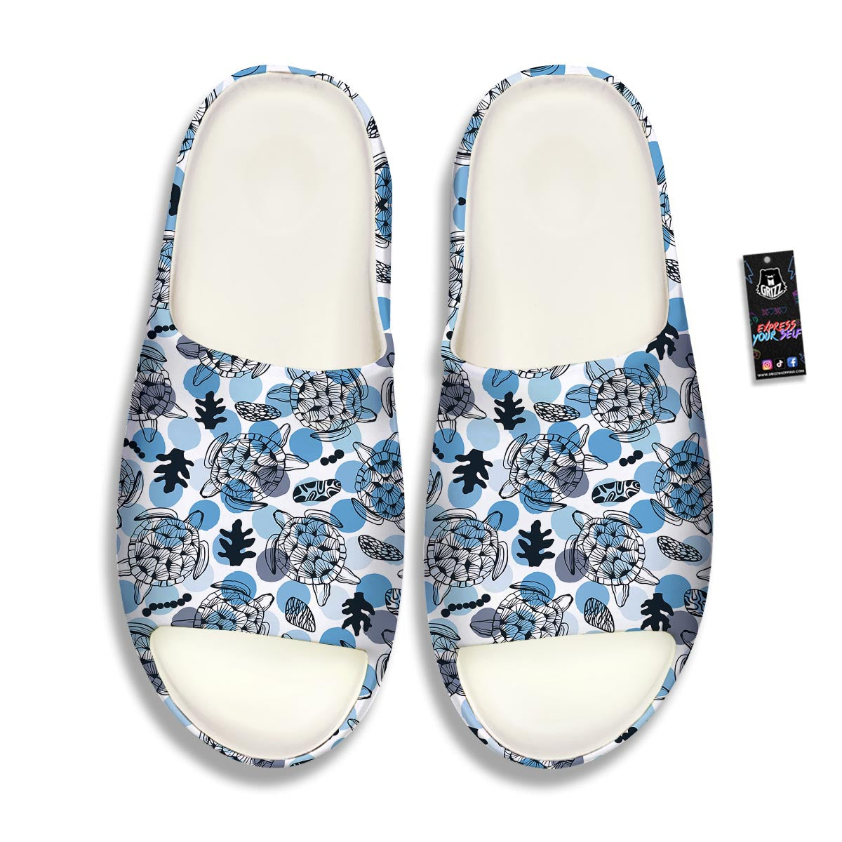 Shell Sea Turtle Print Pattern Sandals-grizzshop