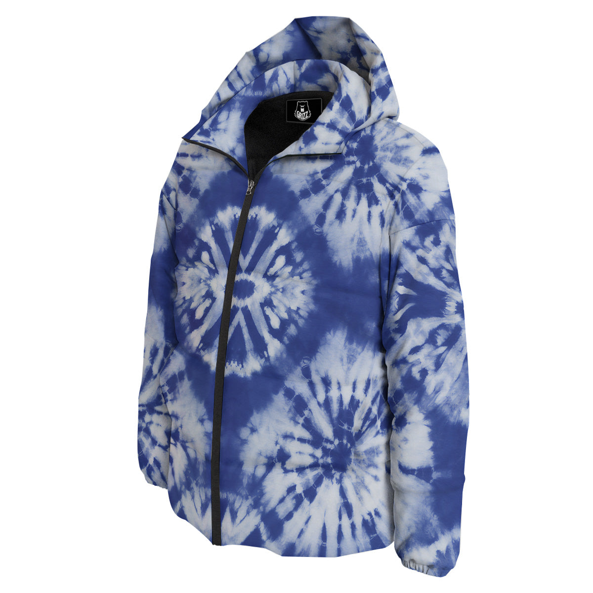 Shibori Blue Print Down Jacket-grizzshop
