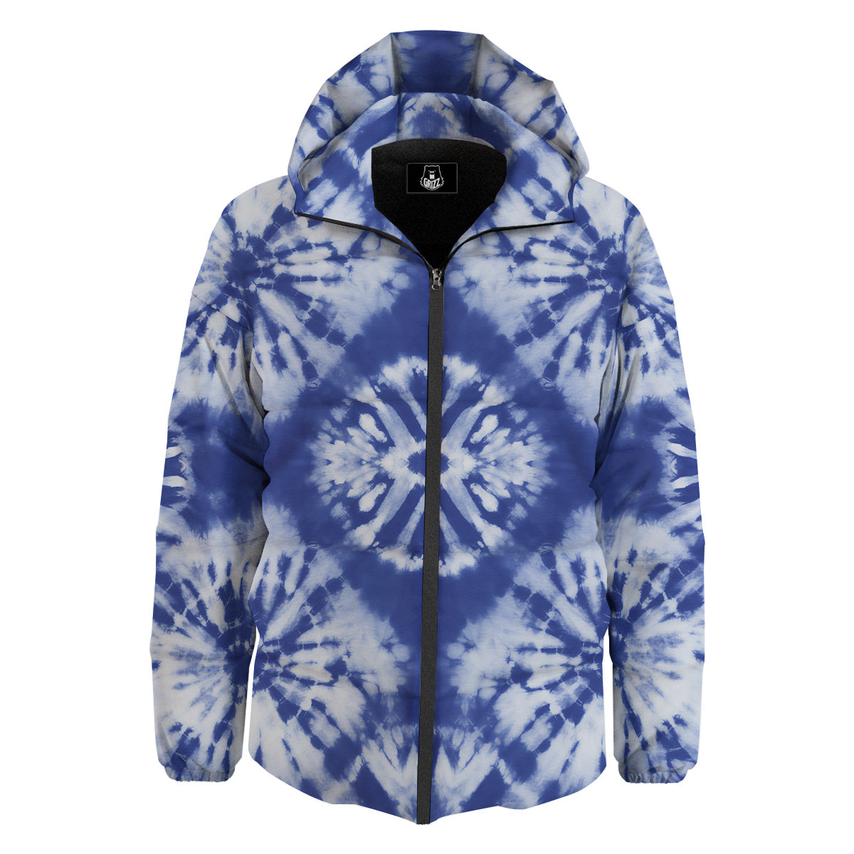 Shibori Blue Print Down Jacket-grizzshop
