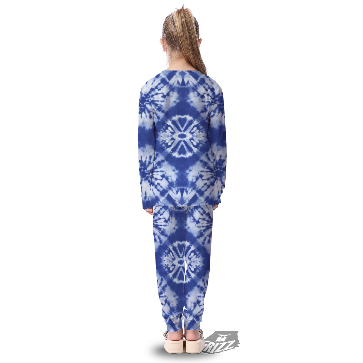 Shibori Blue Print Kid's Pajamas-grizzshop