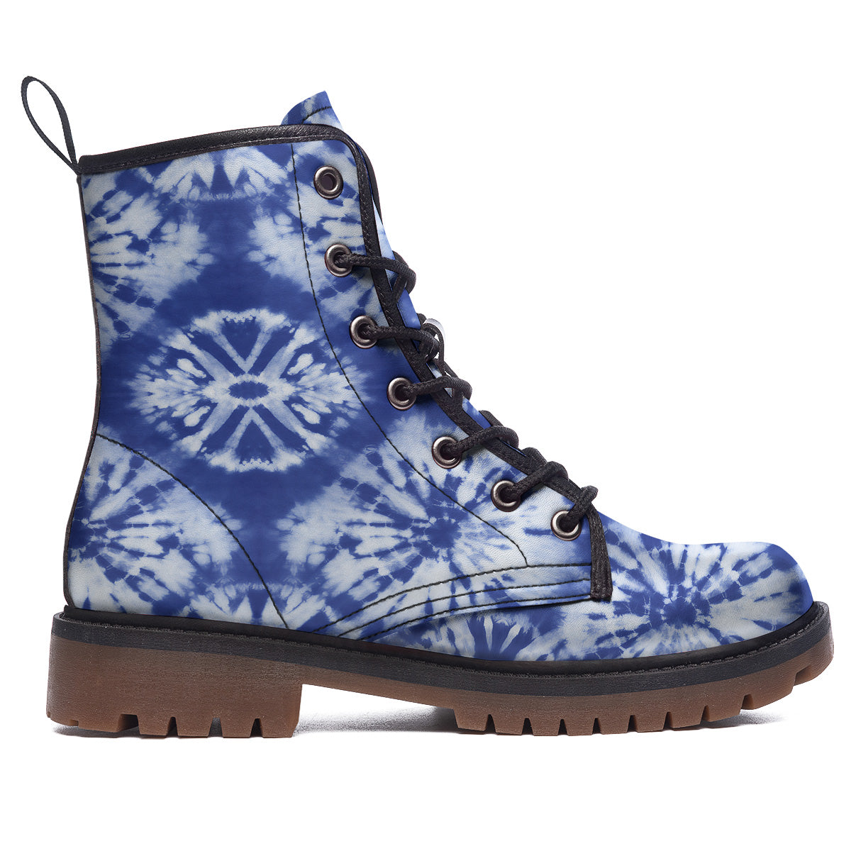 Shibori Blue Print Work Boots-grizzshop