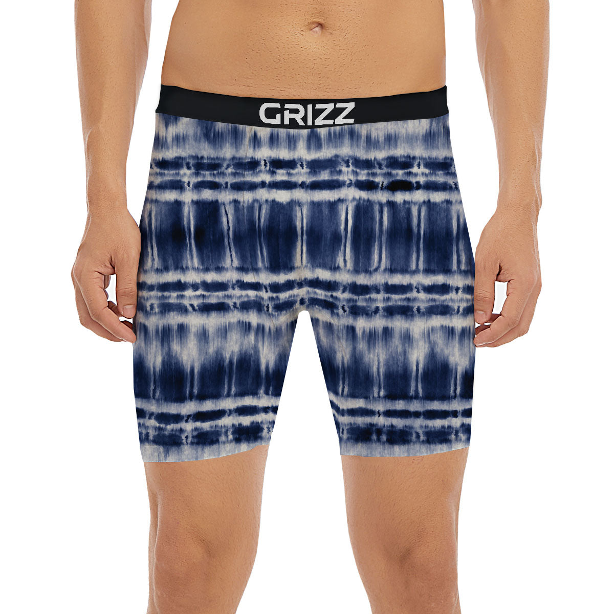 Shibori Indigo Dye Print Boxer Briefs-grizzshop
