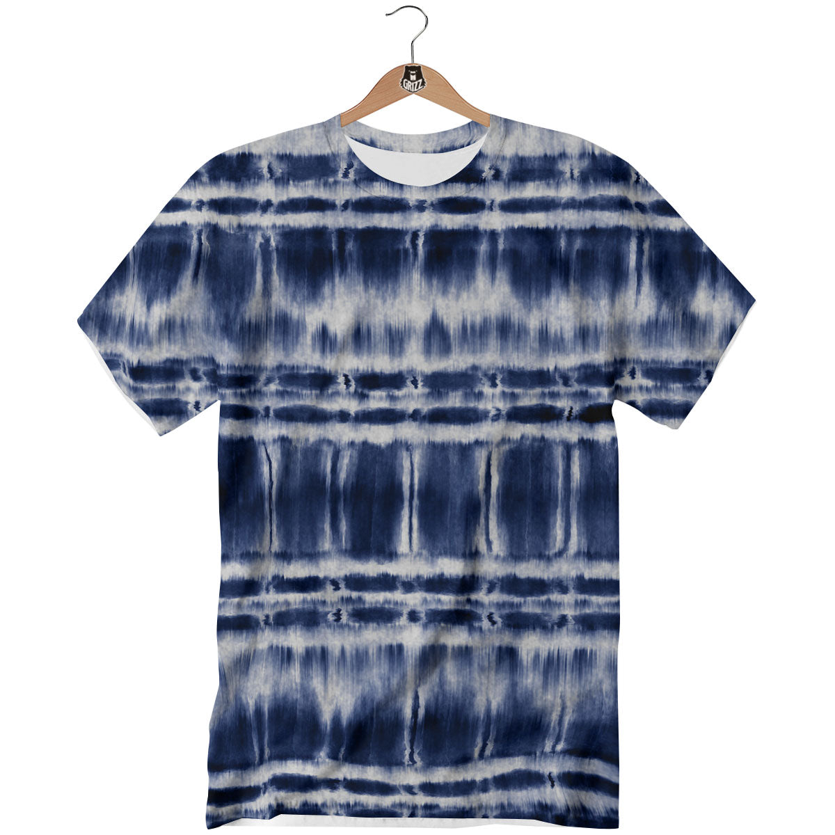 Shibori Indigo Dye Print T-Shirt-grizzshop