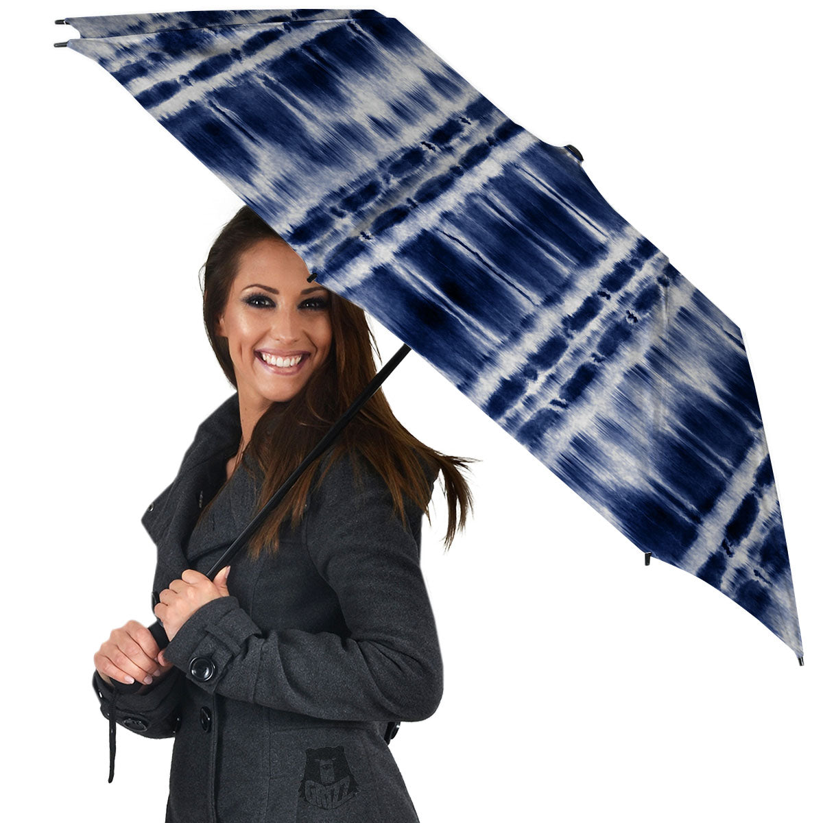 Shibori Indigo Dye Print Umbrella-grizzshop