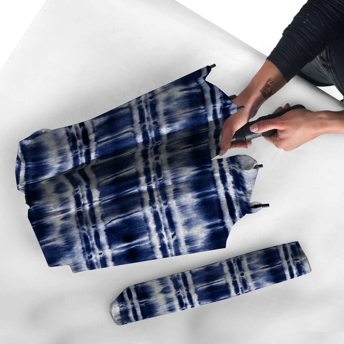 Shibori Indigo Dye Print Umbrella-grizzshop
