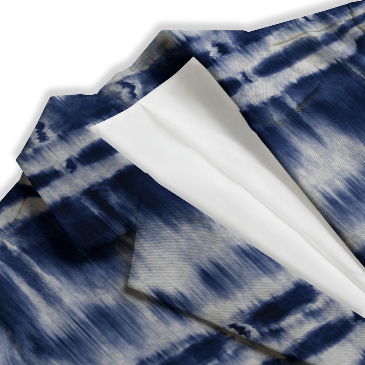 Shibori Indigo Dye Print Women's Blazer-grizzshop