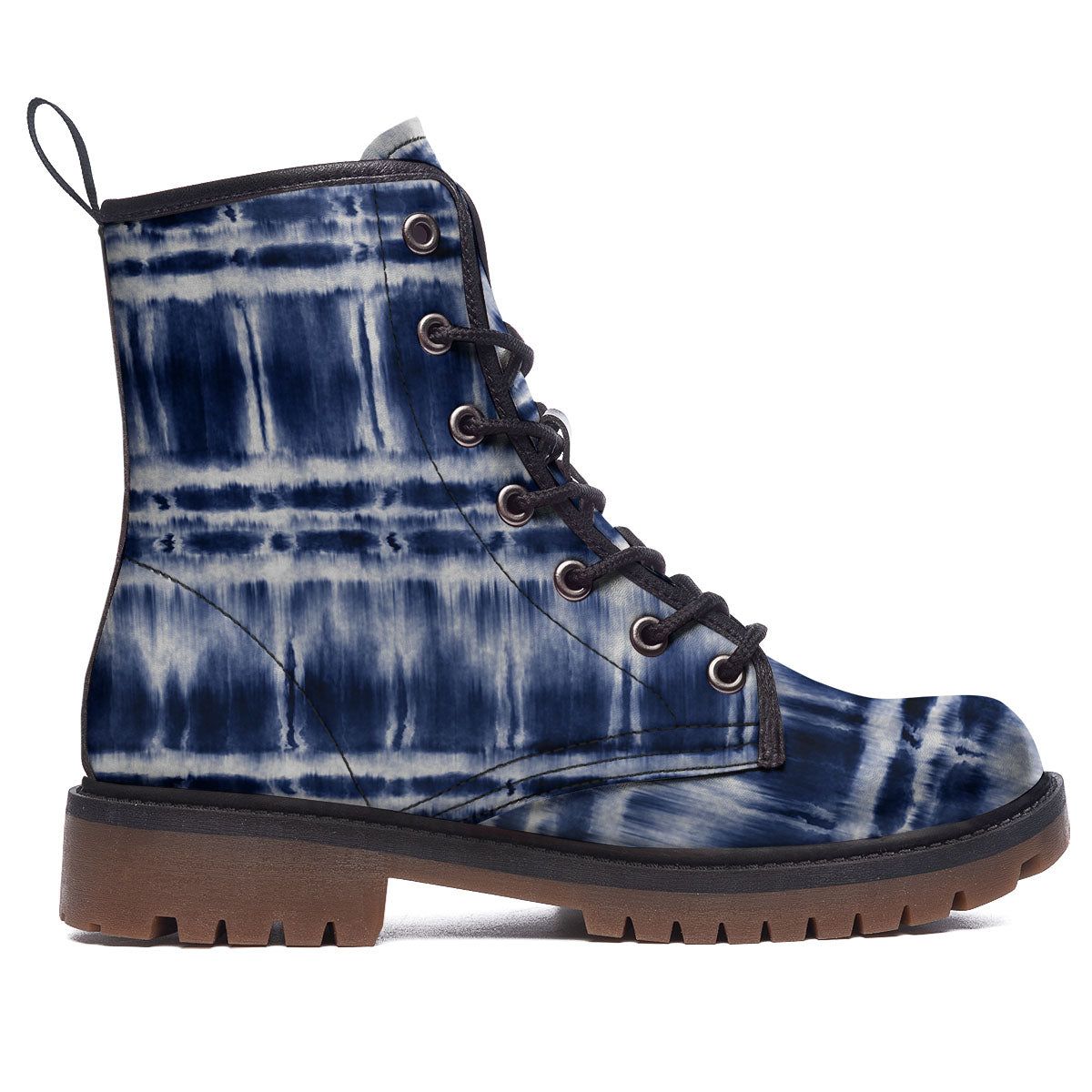 Shibori Indigo Dye Print Work Boots-grizzshop