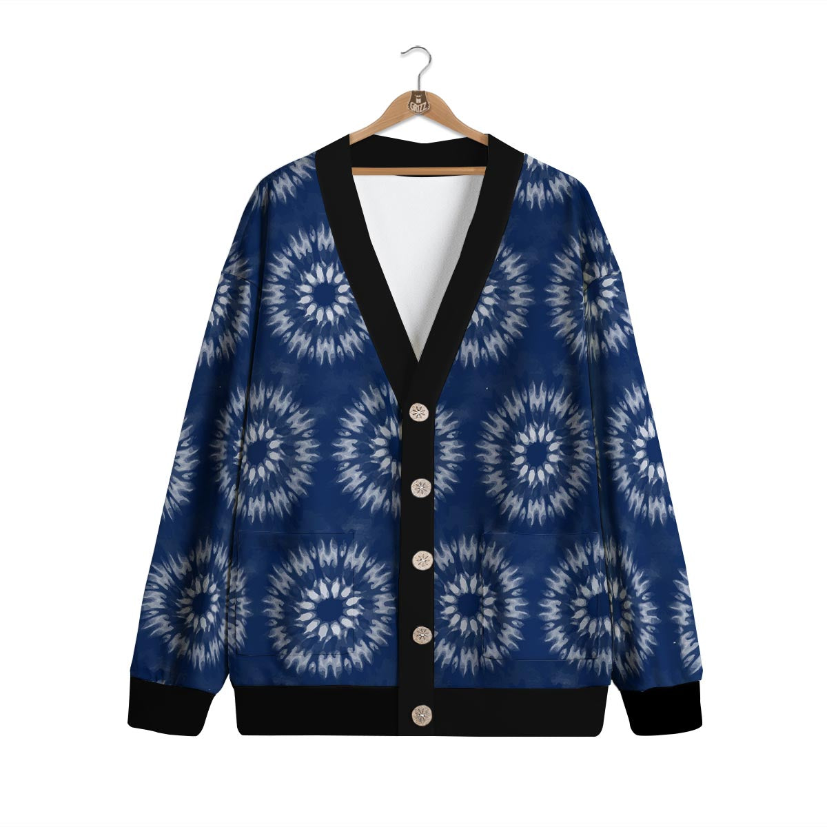 Shibori Print Pattern Cardigan-grizzshop