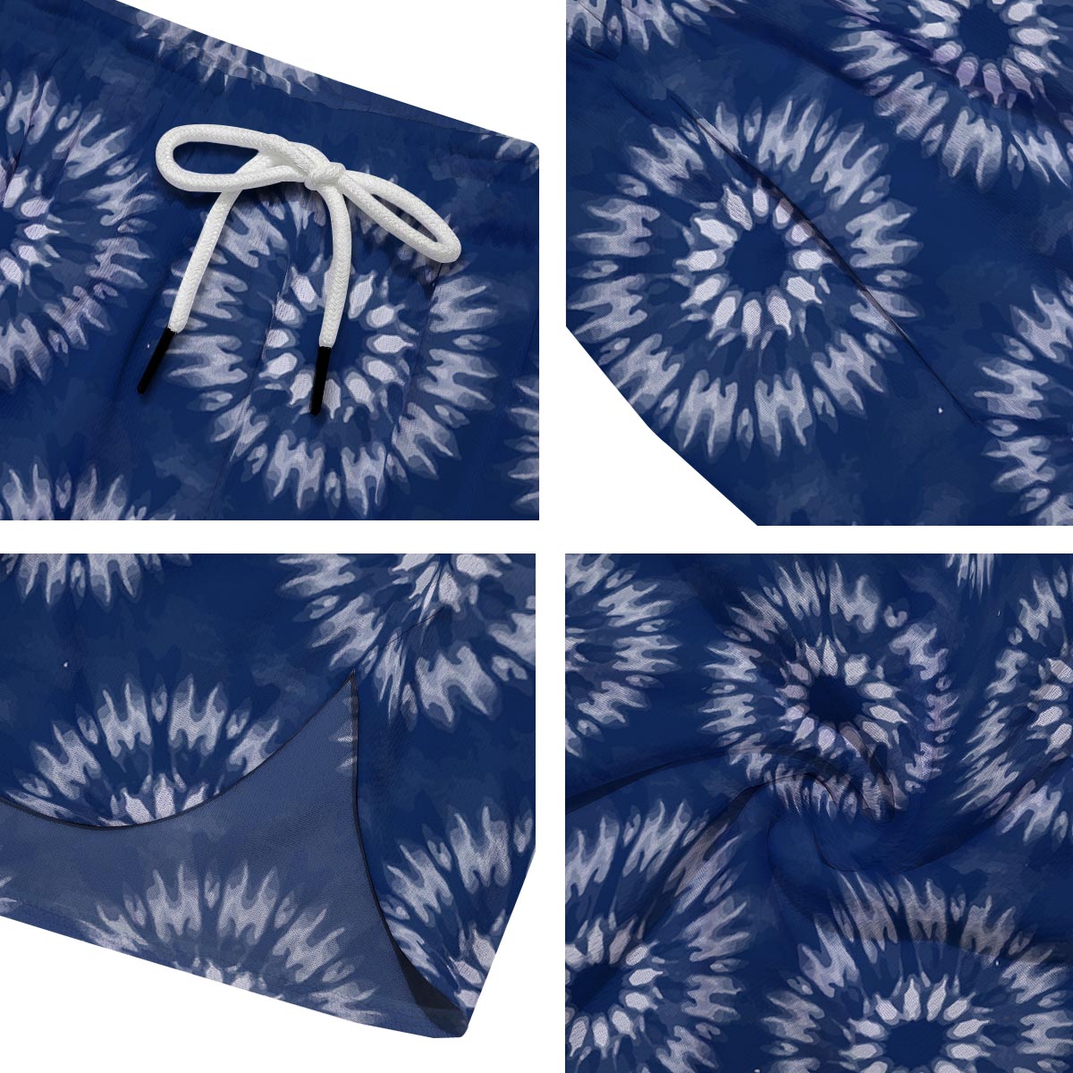 Shibori Print Pattern Men's Running Shorts-grizzshop