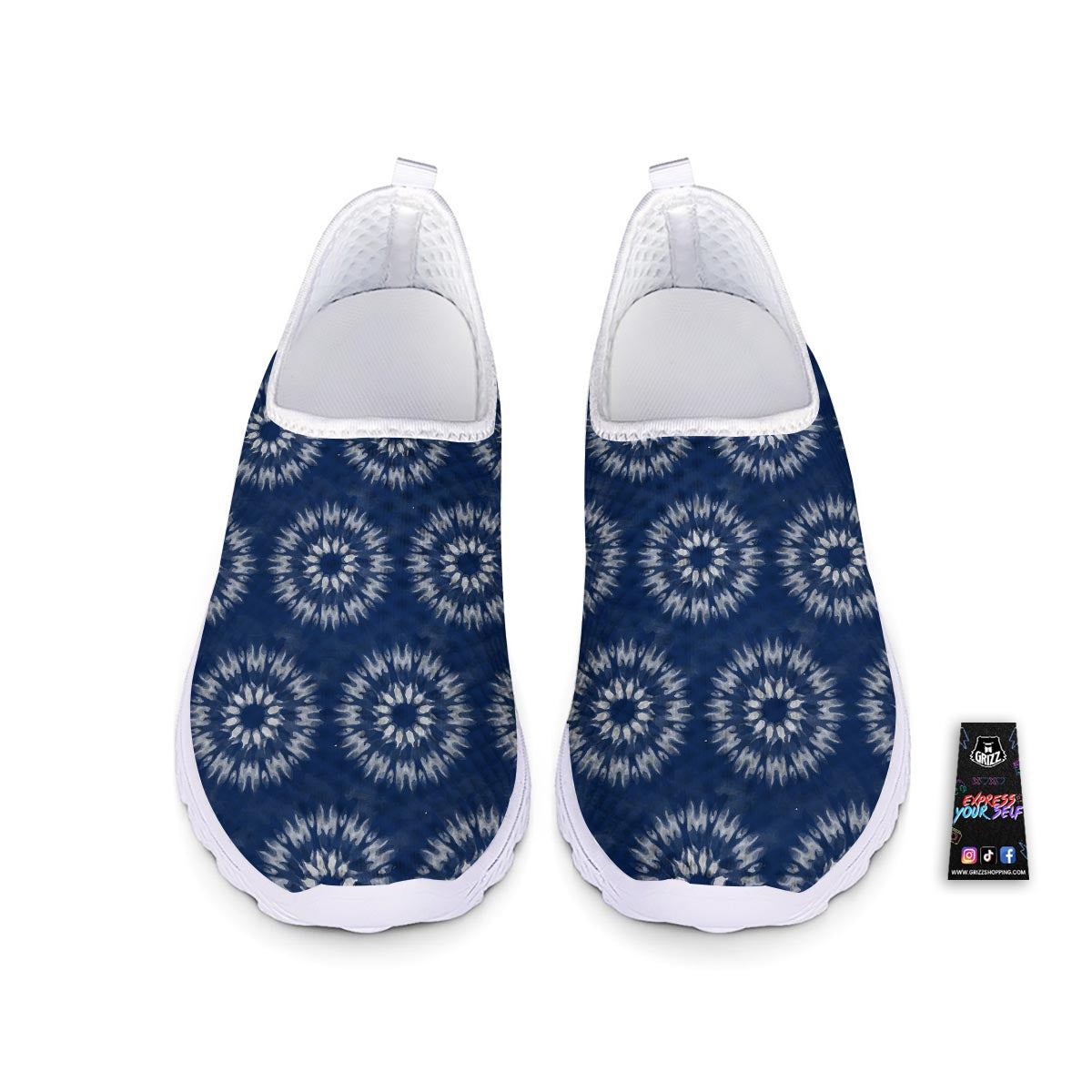 Shibori Print Pattern Nurse Shoes-grizzshop