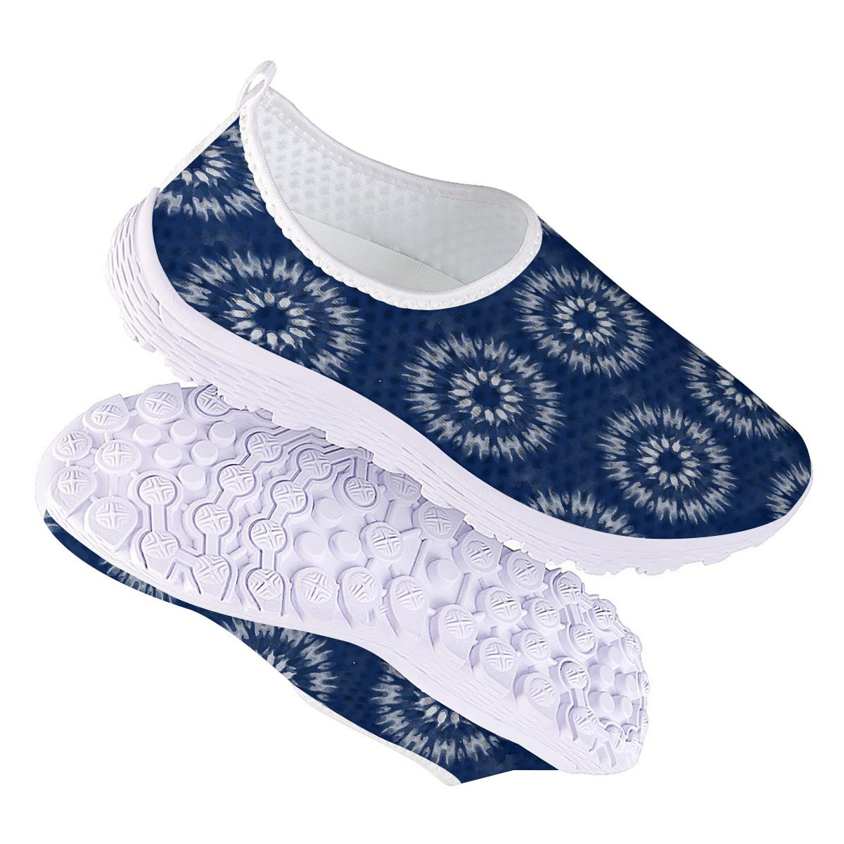 Shibori Print Pattern Nurse Shoes-grizzshop